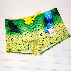 Pelagic Green and Yellow Women's Swim Shorts
